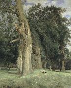 Ferdinand Georg Waldmuller old elms in prater oil painting artist